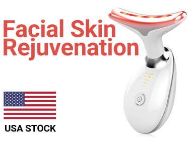 Red Light Therapy for Face, 7 Color LED Face Skin Rejuvenation for Face & Neck Beauty Device, Deplux Neck Tightening Device, Glossy White