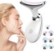 Red Light Therapy for Face, 7 Color LED Face Skin Rejuvenation for Face & Neck Beauty Device, Deplux Neck Tightening Device, Glossy White