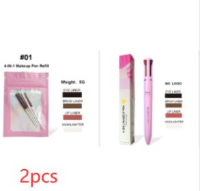 Four-in-one Cosmetic Brush Four-color Highlight Lip Liner Eyeliner Eyebrow Pencil (Option: 400 Mg-Set 2pcs)