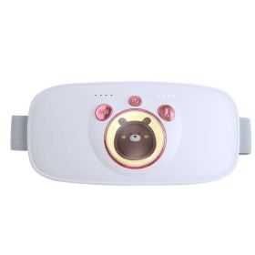 Girls Menstrual Vibration Heating Belly Warming Massage Belt (Option: Stomach Heating Belt-White)