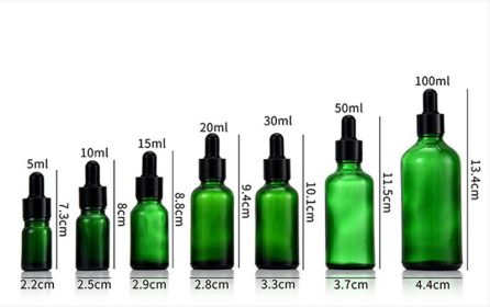 Glass Fine Oil Bottle Avoid Light Glue Head Dropper Bottle  Stock Bottling Cosmetics (Option: Green-20ml)