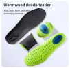 Sports Shock Absorption Insole Green PU Memory Foam Breathable Arch Support Orthopedic Shoes Pad Men Women Feet Care Shoes Pad