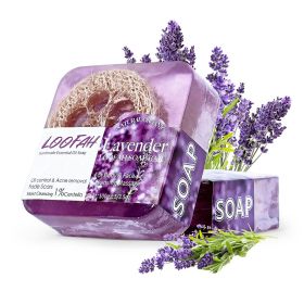 Transparent Handmade Plant Essential Oil Soap (Option: Luffa Lavender With Label)